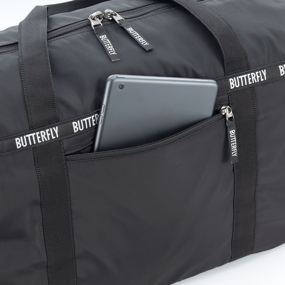 Butterfly Musta Light Duffle Bag - Side Zipper Pocket